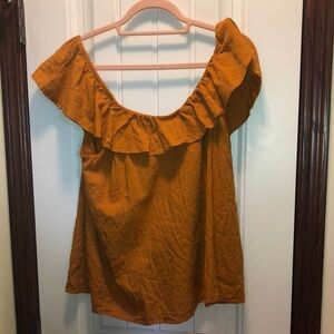 Ruffled Orange Women's Top size large guc